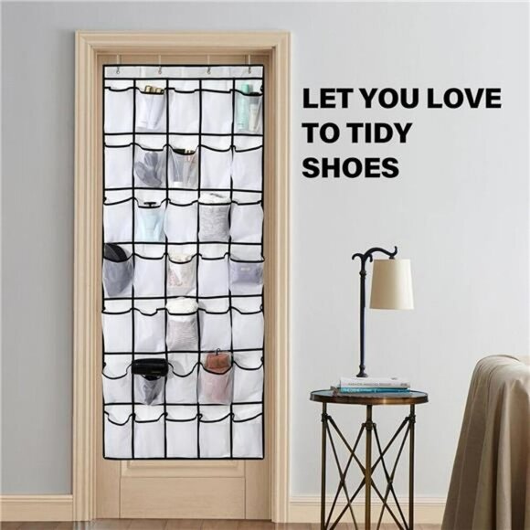 Over The Door Shoe Organizer 35 Pocket Mesh Hanging Storage Rack Holder - Picture 5 of 8